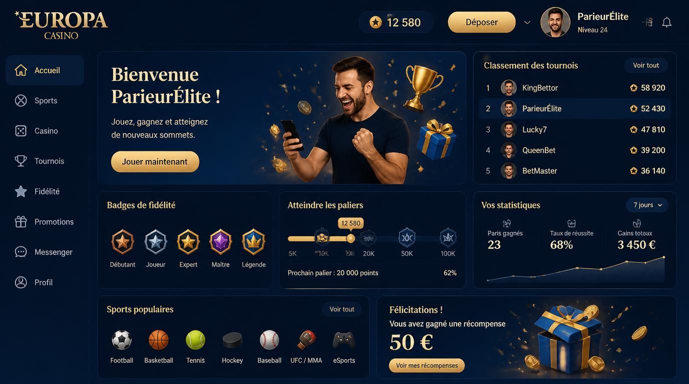 Classements, récompenses et progression dans les paris