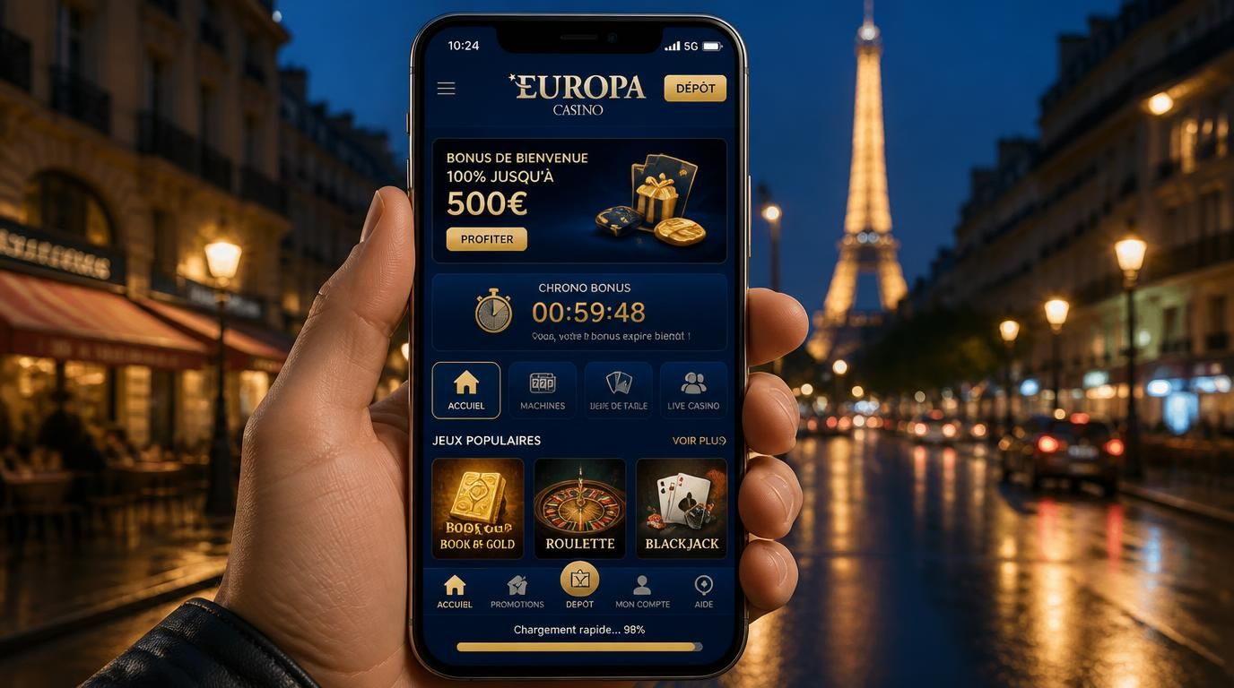 Chargement rapide de l’app Europa Casino en France